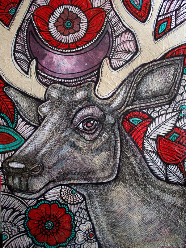 deer stag painting