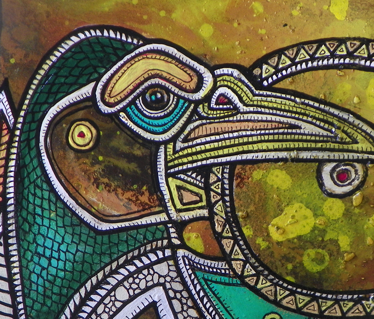 bird stealing the sun painting
