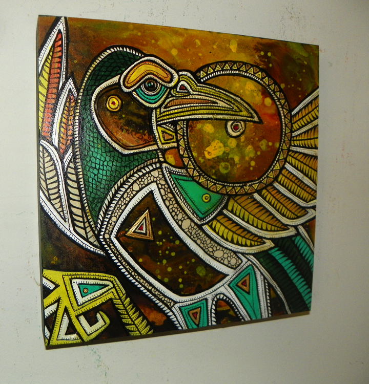 bird stealing the sun painting