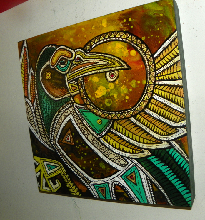 bird stealing the sun painting