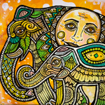 indian painted elephant art