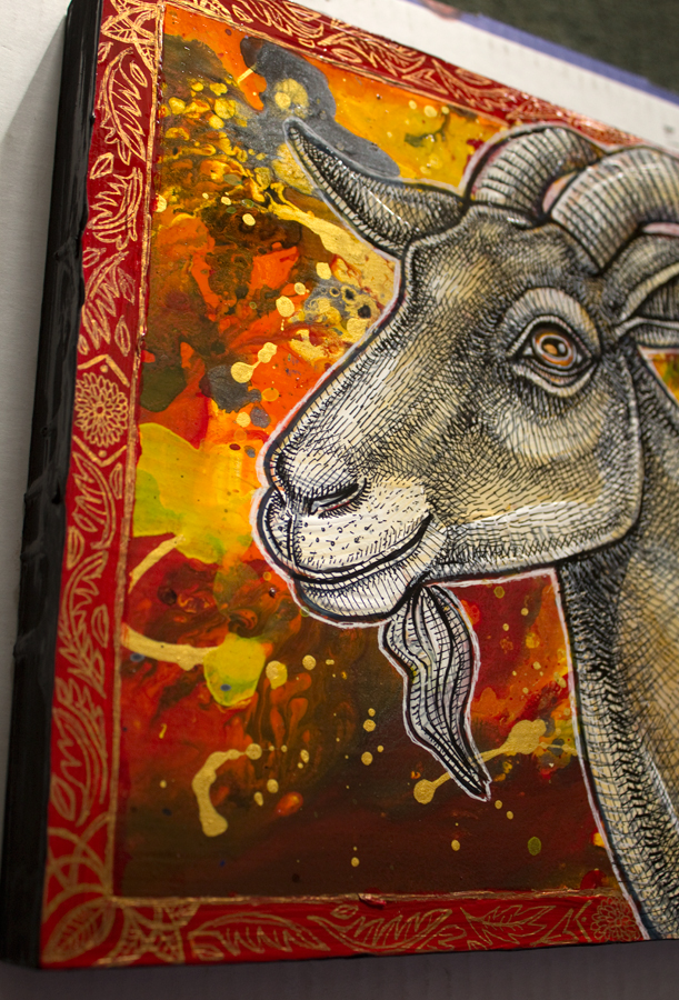 goat farm animal art