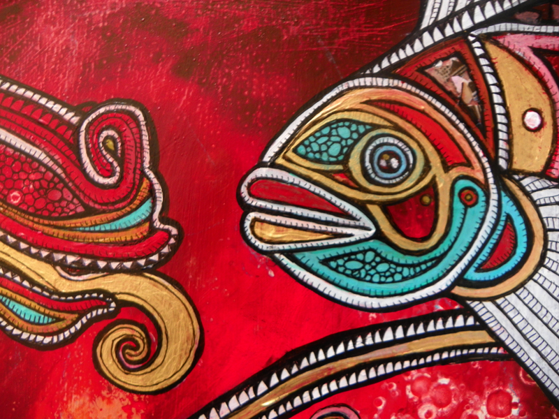 koi and dragon painting