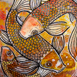koi fish miniature art