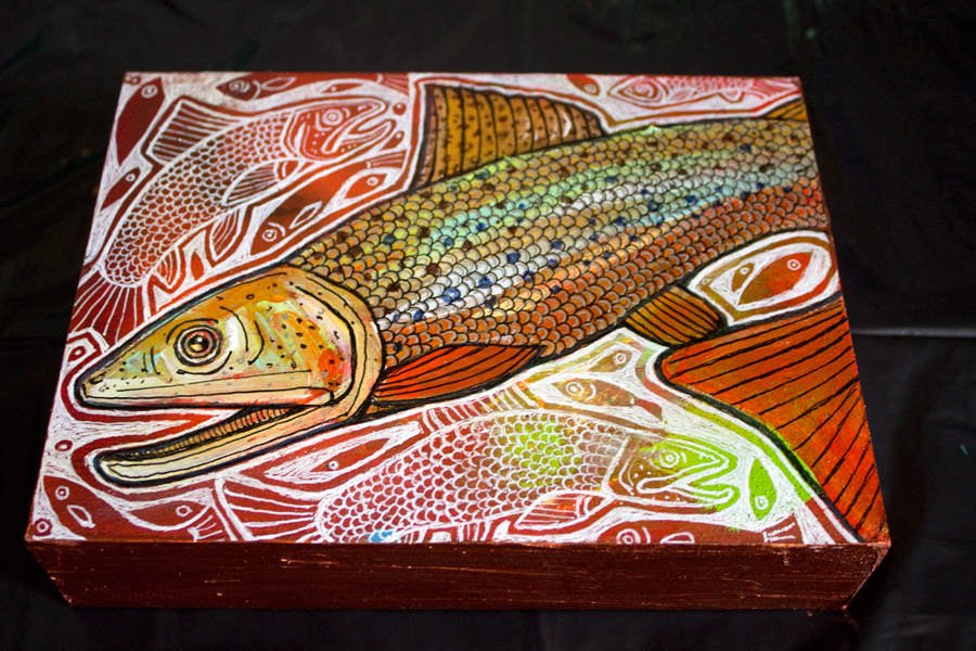 trout fish fishing art