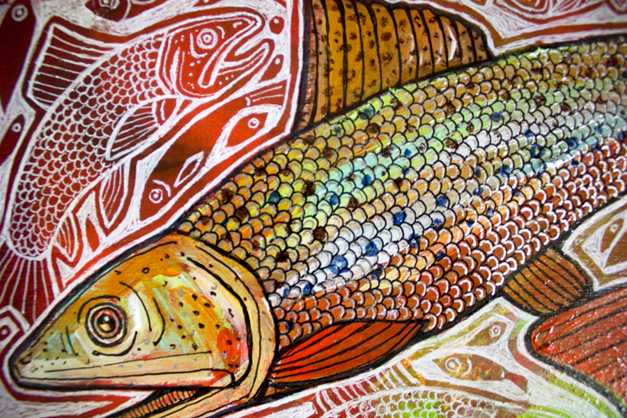 trout fish fishing art